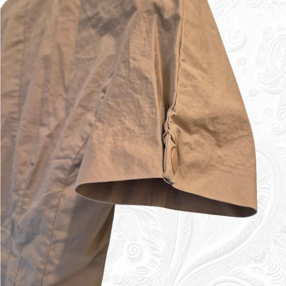 H&M Crop Corset Cotton Fitted V neck Shoulder W/ Pads Beige Blouse S: US4 - Picture 4 of 8